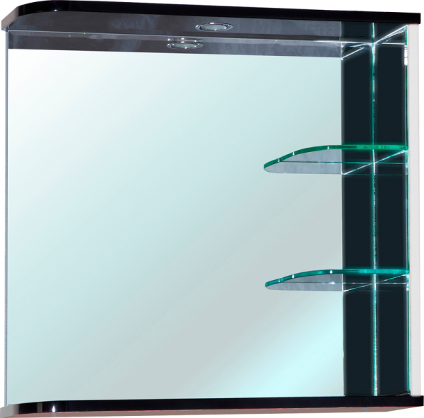 Зеркало Bellezza Рио R 70 черно-белое, с подсветкой