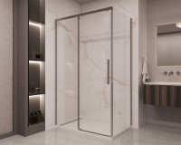 Душевой уголок Vincea Stella VSR-1ST9015CLGM 150x90 см, профиль вороненая сталь, стекло прозрачное