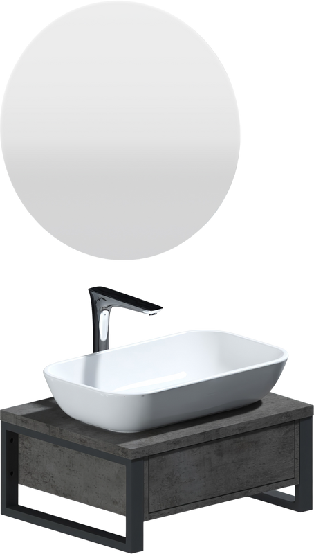 Мебель для ванной комнаты 1MarKa Grunge Loft 60П бетон темно-серый