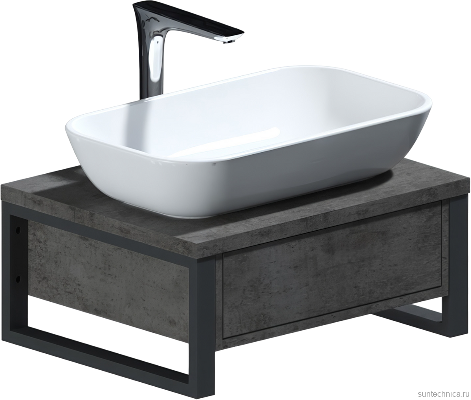 Мебель для ванной комнаты 1MarKa Grunge Loft 60П бетон темно-серый