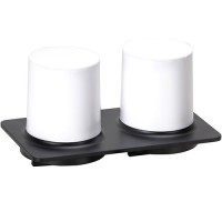 Дозатор Bemeta Organic Black 167109270 двойной, матовый черный, белый