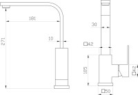 Смеситель для кухни Domaci Равенна DM-051122-GM вороненая сталь