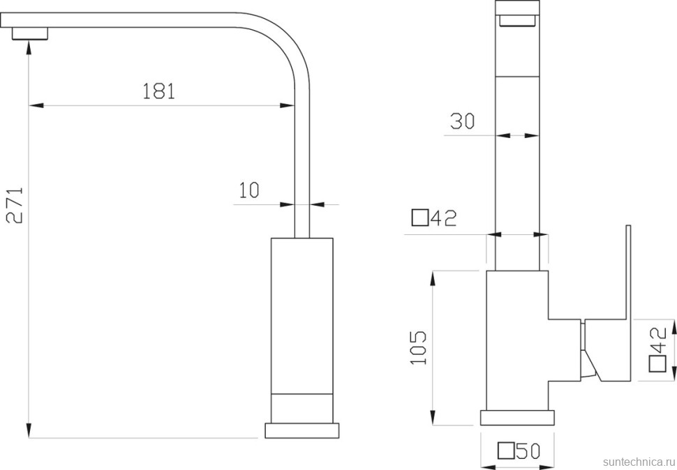Смеситель для кухни Domaci Равенна DM-051122-GM вороненая сталь