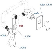 Гигиенический душ Wasserkraft A106156 шланг 100 см
