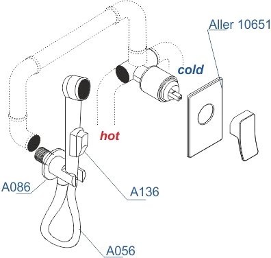 Гигиенический душ Wasserkraft A106156 шланг 100 см