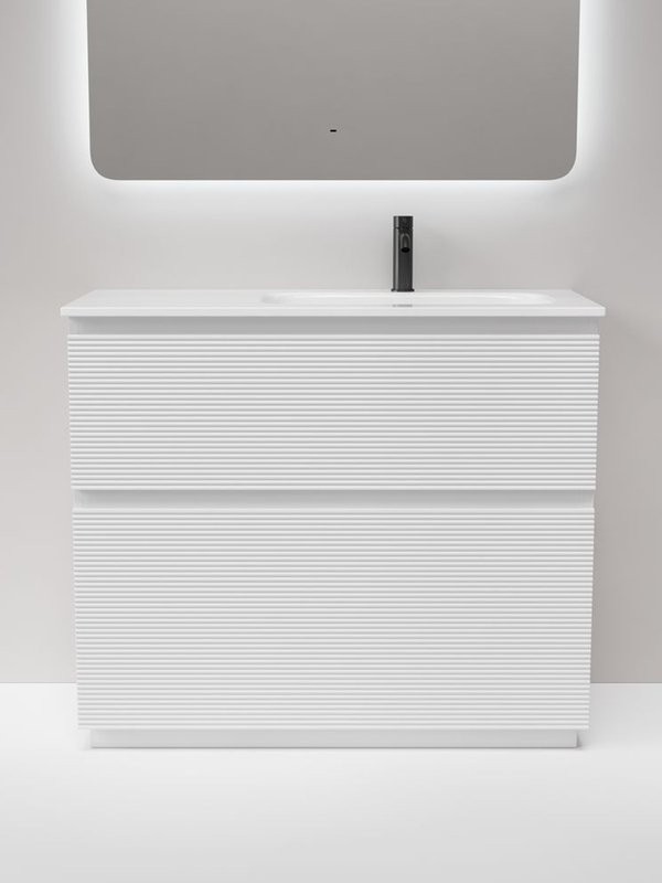 Тумба с раковиной Sancos Folk Floor 100 правая напольная, bianco, раковина CN7015