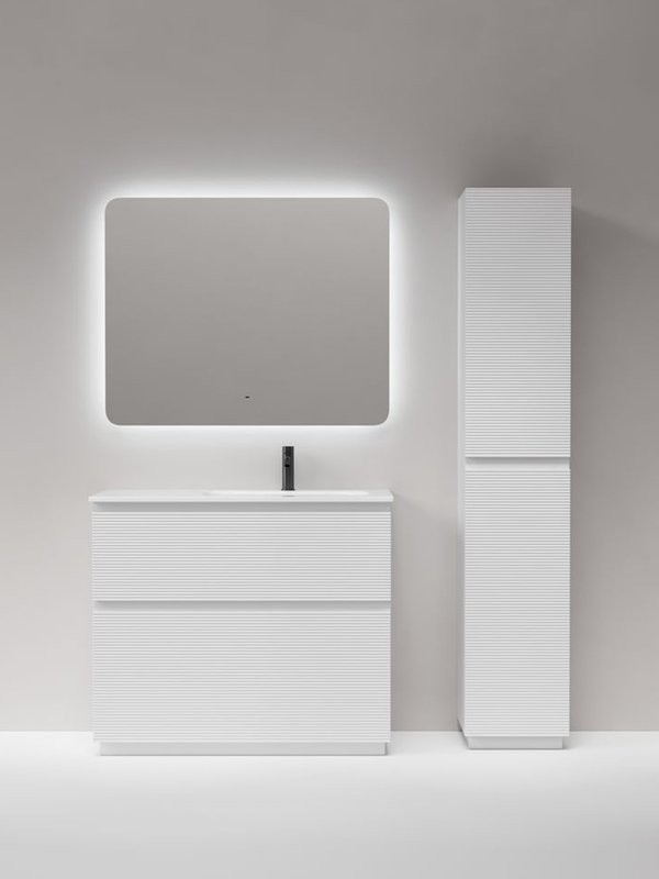 Тумба с раковиной Sancos Folk Floor 100 правая напольная, bianco, раковина CN7015