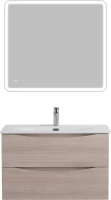 Тумба с раковиной BelBagno Marino-cer-n 90 подвесная, rovere grigio