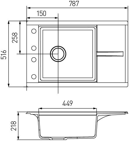 Комплект Мойка AQUATON Делия 78 латте + Измельчитель Bort Titan Max Power
