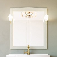 Зеркало ValenHouse Эллина 80 слоновая кость, основа светильника золото