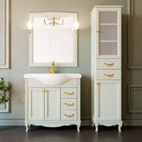 Зеркало ValenHouse Эллина 80 слоновая кость, основа светильника золото