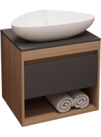 Тумба с раковиной Teymi Ritta 55 дуб эврика, матовый графит, раковина Ellie 60