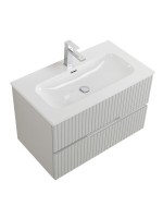 Тумба с раковиной Cezares Duet-n 80 подвесная, 2 ящика, жемчужная серая