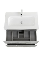 Тумба с раковиной Cezares Duet-n 80 подвесная, 2 ящика, жемчужная серая