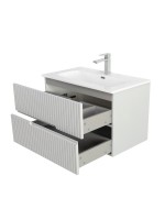 Тумба с раковиной Cezares Duet-n 80 подвесная, 2 ящика, жемчужная серая