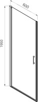 Душевая дверь в нишу Vincea Alpha VDP-3AL600CLB 60 см, стекло прозрачное, черный