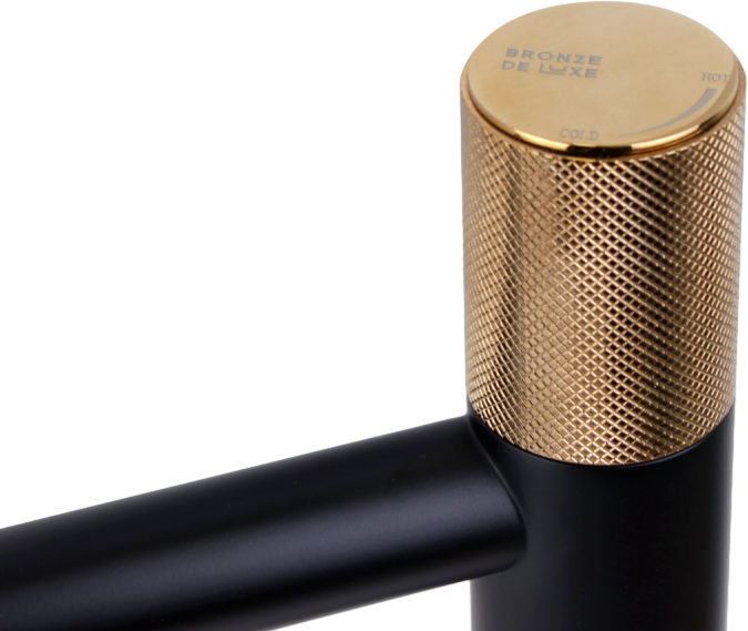 Смеситель для раковины Bronze de Luxe Avantgarde 2030MH черный, розовое золото