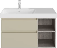 Тумба под раковину KERAMA MARAZZI Cubo 90 левая, лимо матовая-древесная
