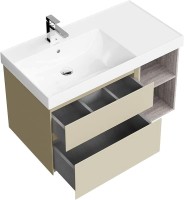 Тумба под раковину KERAMA MARAZZI Cubo 90 левая, лимо матовая-древесная