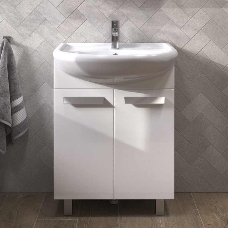 Тумба под раковину без столешницы Vigo Hoska 60 2 дверцы, для раковины Балтика, белая