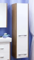 Шкаф пенал для ванной Sanflor Ларго 2 R, вяз швейцарский, белый