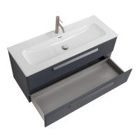 Тумба с раковиной Cezares Eco Cer-N 120 grafito, раковина Eco 120, ручки серые