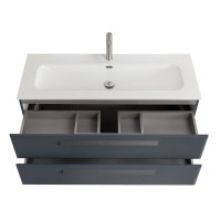 Тумба с раковиной Cezares Eco Cer-N 120 grafito, раковина Eco 120, ручки серые