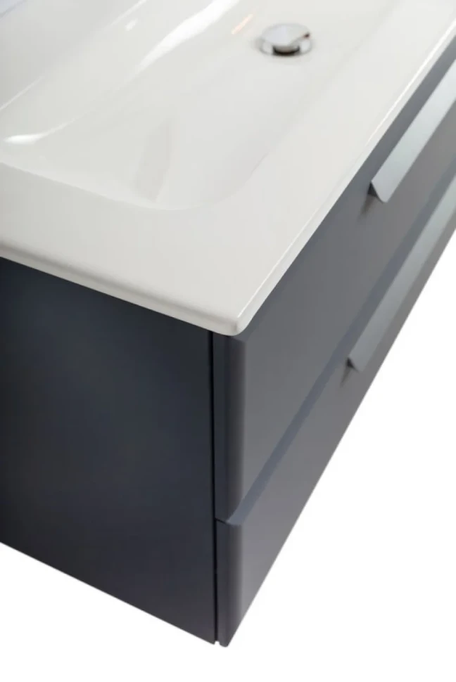 Тумба с раковиной Cezares Eco Cer-N 120 grafito, раковина Eco 120, ручки серые