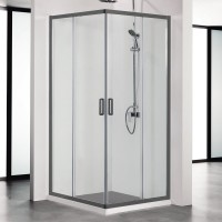 Душевой уголок AQUATEK AQ ARI KV 09020BL 90х90 см, черный матовый профиль