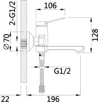 Смеситель для ванны с душем D-lin D130364 хром