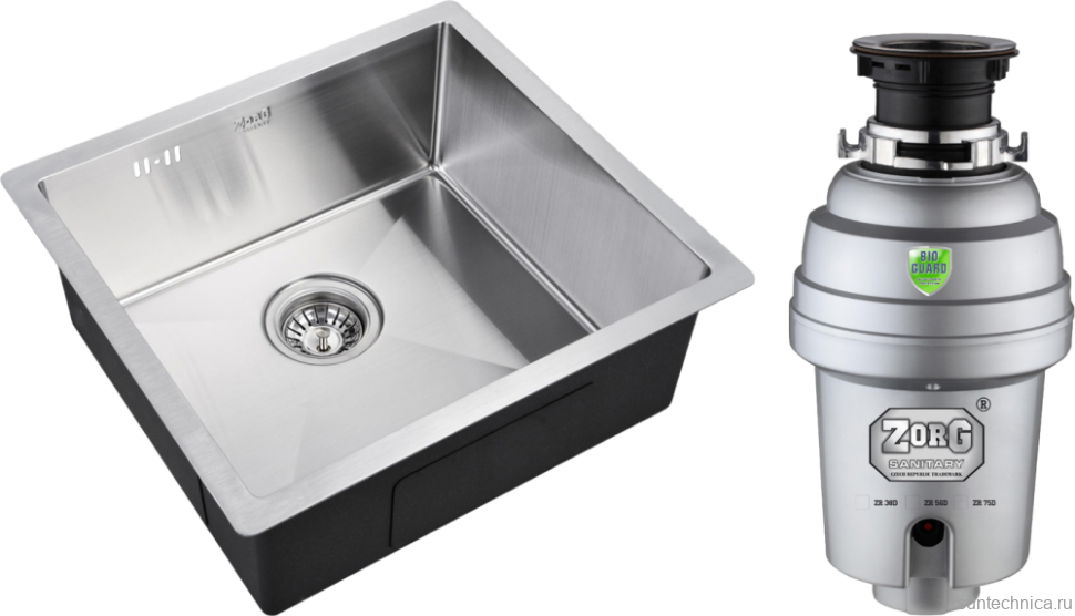 Комплект Мойка Zorg Inox R 4844 + Измельчитель Inox D