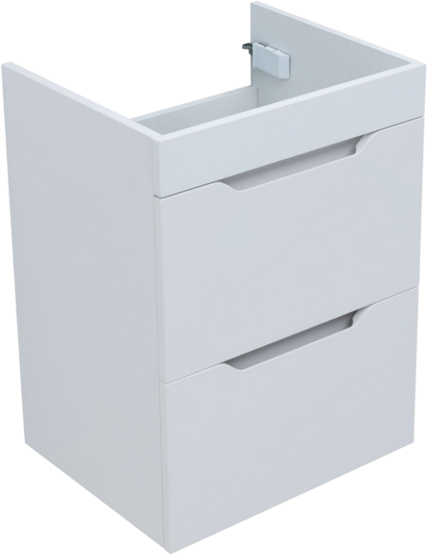 Тумба под раковину без столешницы Aquanet Практика 50 2 ящика, белая матовая