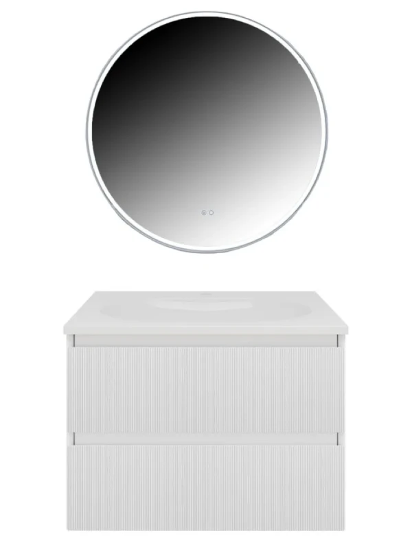 Мебель для ванной комнаты Vincea Welle 60 m.white soft-touch, раковина VCB-4H600W белая