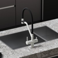 Смеситель для кухни Sancos Dora SC4003GR с гибким изливом, белый гранит