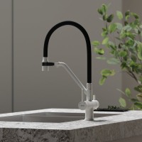 Смеситель для кухни Sancos Dora SC4003GR с гибким изливом, белый гранит