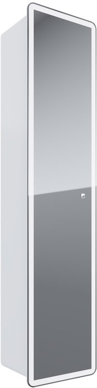 Шкаф-пенал для ванной с зеркалом Dreja Point 40 L/R c подсветкой, глянцевый белый