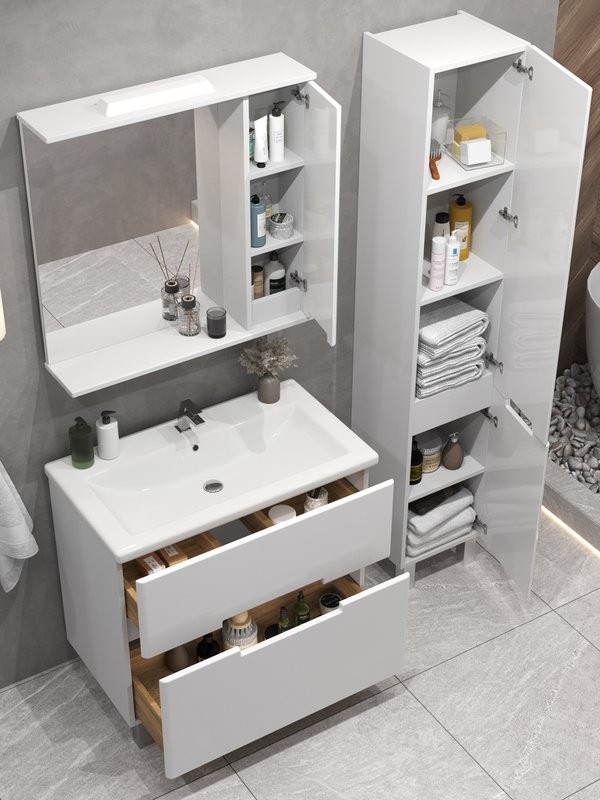 Мебель для ванной комнаты SanStar Ориана 80 напольная, раковина Cersanit Como 80