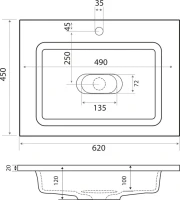 Тумба с раковиной Jorno Modul 65