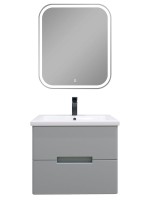 Мебель для ванной комнаты SanStar Ориана 60 подвесная, серая, раковина Cersanit Como 60