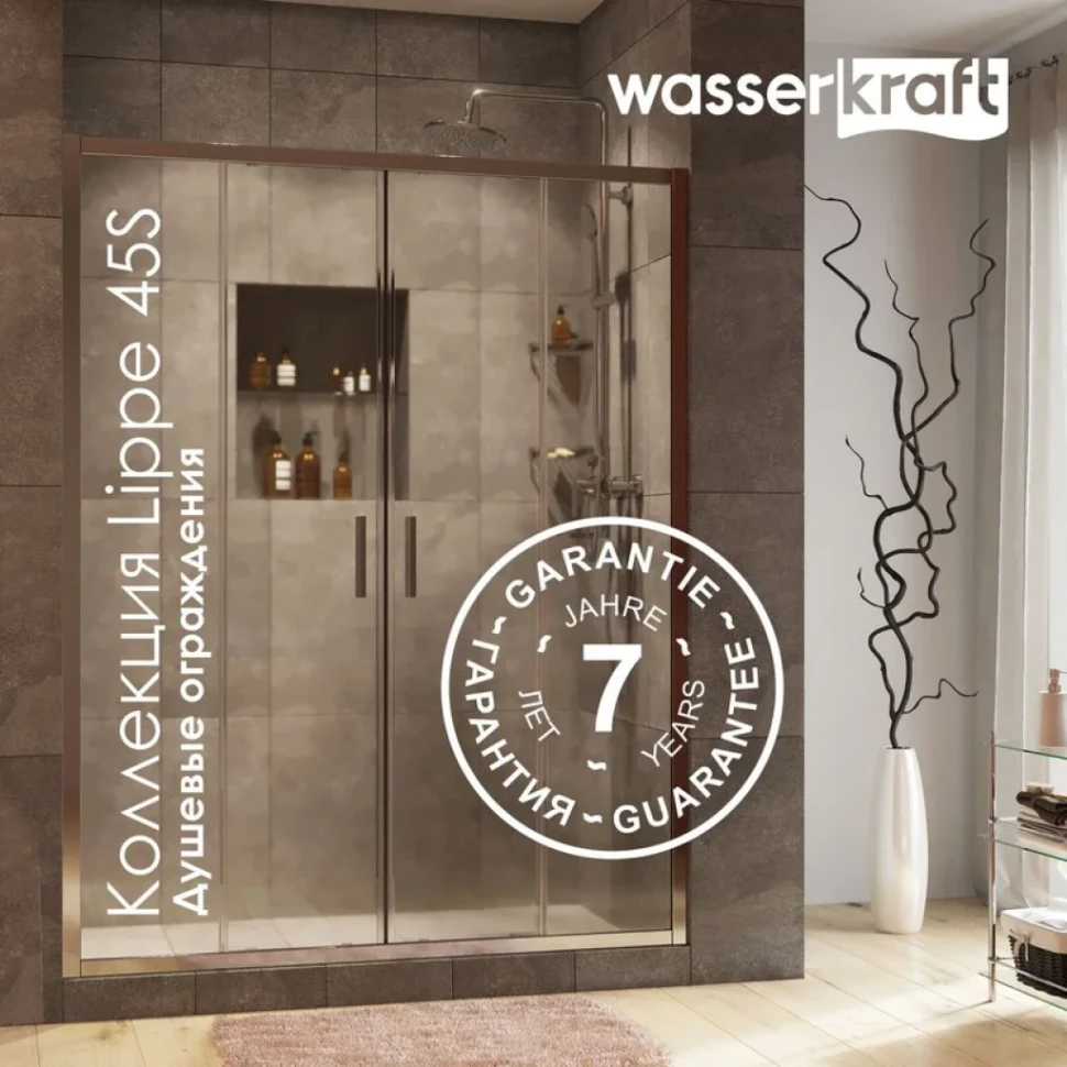 Душевая дверь в нишу Wasserkraft Lippe 45S08