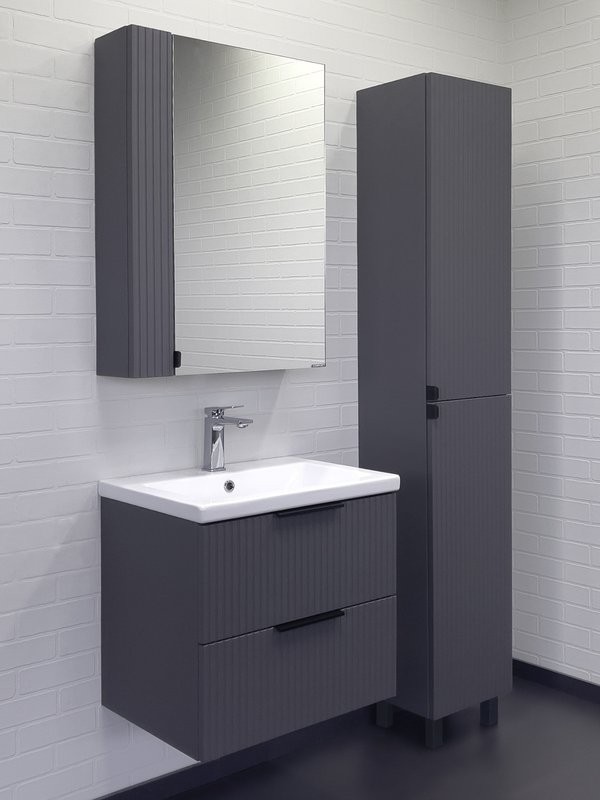 Мебель для ванной комнаты Comforty Лима 60П2 подвесная, антрацит