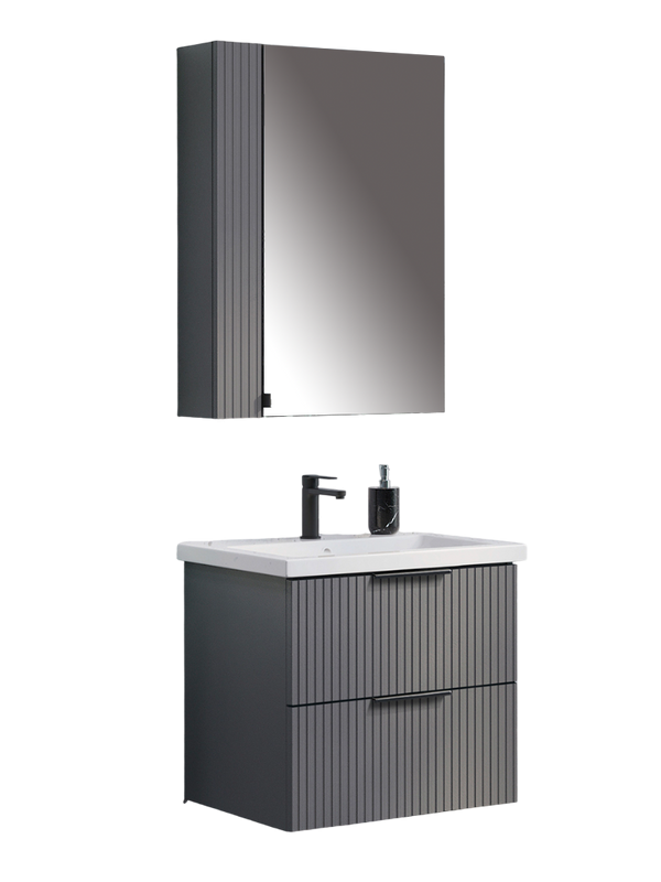 Мебель для ванной комнаты Comforty Лима 60П2 подвесная, антрацит