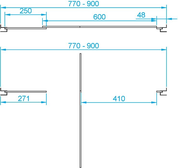 Душевая дверь в нишу RGW Passage PA-02B New 80x185, профиль черный, стекло прозрачное