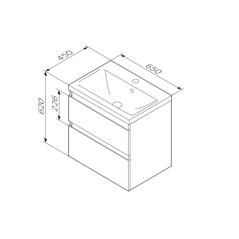 Мебель для ванной комнаты AM.PM X-Joy 65 подвесная, черная матовая