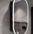 Зеркало-шкаф STWORKI Мальмё МВК073 45, с подсветкой, черный, навесной, в стиле лофт, светодиоды