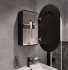 Зеркало-шкаф STWORKI Мальмё МВК073 45, с подсветкой, черный, навесной, в стиле лофт, светодиоды