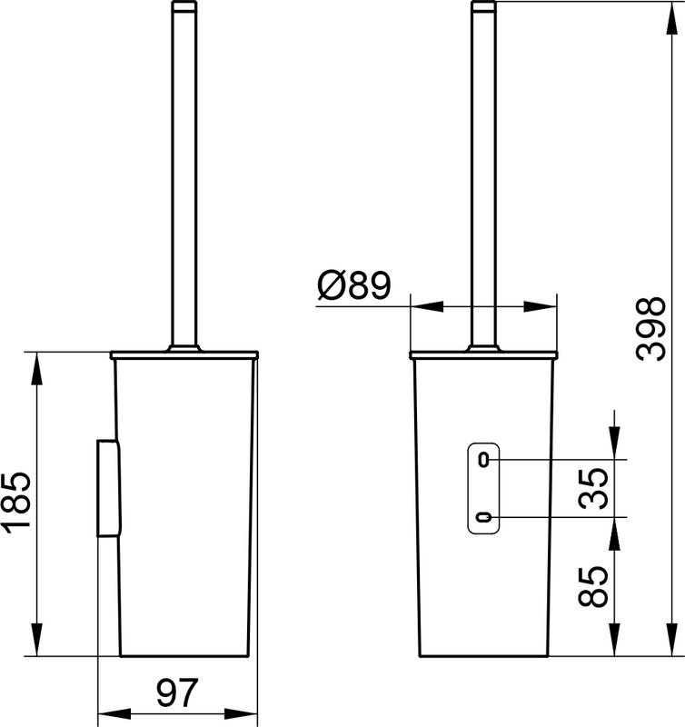 Набор Держатель Keuco Collection Moll 12762, хром + Ершик 12764, белый