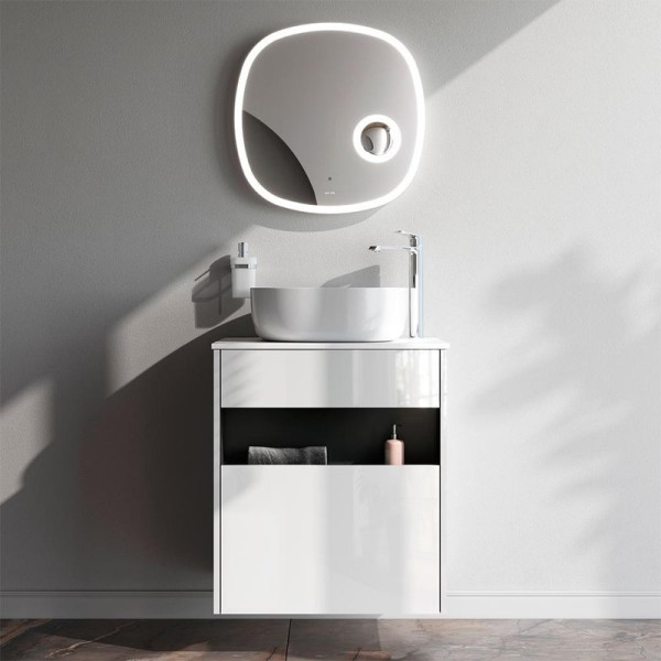 Мебель для ванной комнаты AM.PM Func 60 белый глянец, со столешницей, раковина M8FWCC30430WG