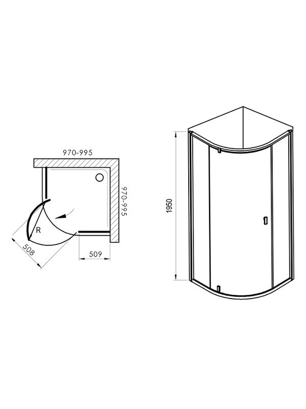 Душевой уголок Ravak Nexty NSKK3-100 профиль сатин, стекло прозрачное Transparent