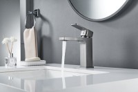 Смеситель для раковины Shevanik S9701T оружейная сталь